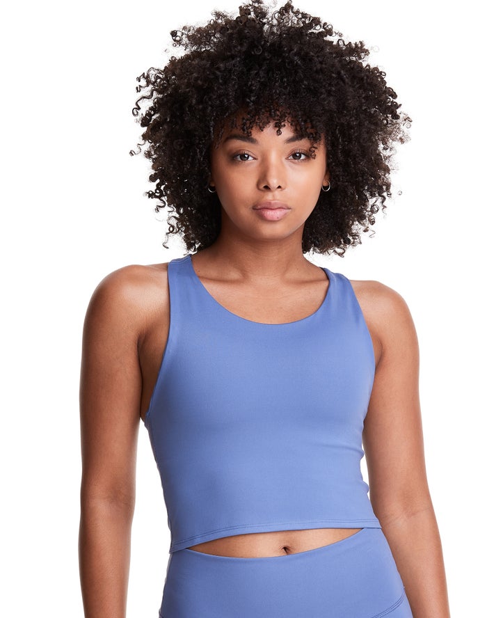 Champion Soft Touch Crop Kadın Kolsuz Tişört Mavi ( FVXKUA506 )